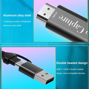 Portable HDTV Video Capture Card USB A/C Video Grabber with 2M <strong>Cable</strong> for PC Game Camera Recording Live Streaming - Product Image 4