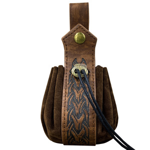 Bolsa de cinturón Medieval con logotipo personalizado estilo vikingo bolsa Medieval soporte para teléfono móvil funda Festival bolsa de almacenamiento con cordón