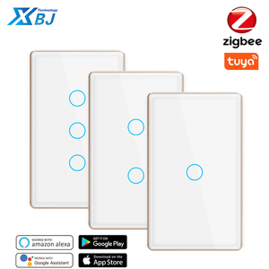 Custom <strong>Light</strong> <strong>Switch</strong> Control Tuya Us <strong>2</strong> Gang Smart Touch <strong>Switch</strong> Interruptor Wifi Wall Smart <strong>Switch</strong> for Smart Home <strong>With</strong> Zigbee - Product Image 2