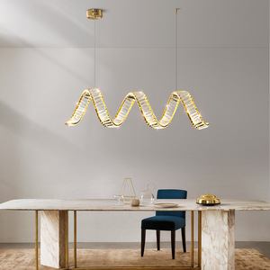 Lustre de vidro para hotel villa personalizado profissional pingente de teto espiral LED
