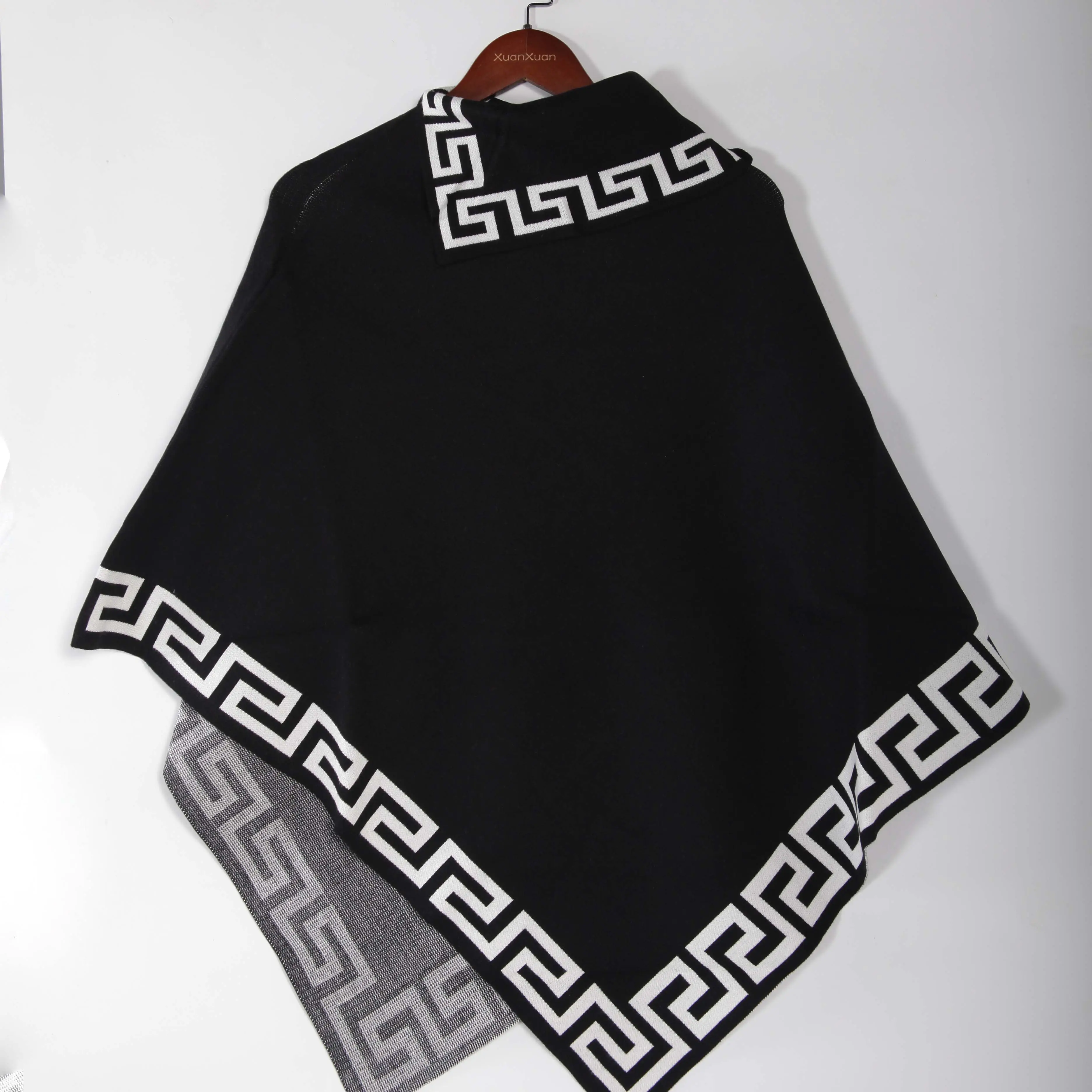 Pull Poncho en Crochet pour femme, nouvel arrivage d'hiver 2020, col roulé, tricoté, avec motifs, en Crochet, pull, offre spéciale