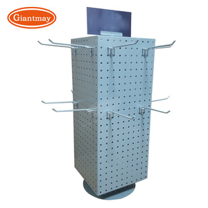 Benutzer definierte Tischplatte 4 Seiten Metall Small Counter Peg board Drehbare Schlüssel anhänger Displayst änder mit Schild für den Einzelhandel - Product Image 2