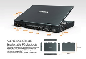 Einfach-zu-Verwenden 4 * SDI und 2 * HDMI eingänge 2 * SDI/HDMI PGM ausgänge 1 * SDI AUX ausgang Video Switcher