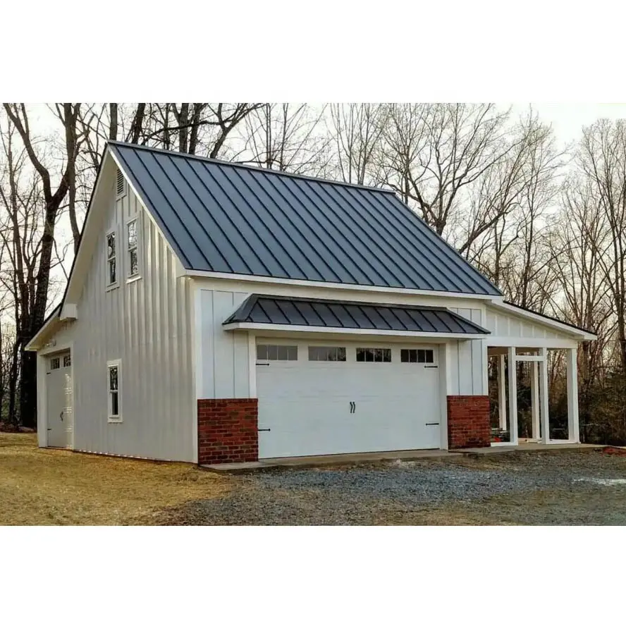 Modern Steel Structure Building Prefab Storage House Barndominium Prefabricated Home Barndo Metal Barn With Garage Shed