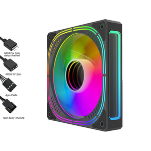 QiuzAim personalizar 120mm ARGB caja de escritorio ventilador doble lado/espejos centrales pantalla a Color infinito refrigeración óptima ordenador Universal - Product Image 5