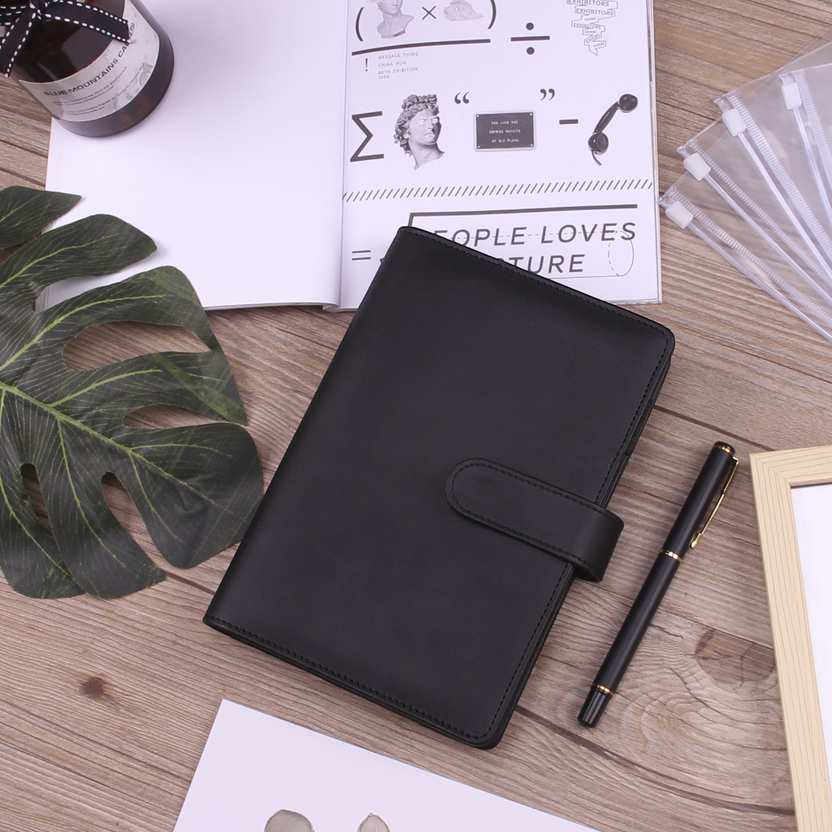 Bouton pression-coque simple noire
