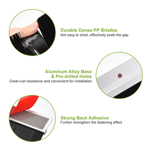 Door Bottom Sweep PP Hair Aluminum Alloy Sweep <strong>Seal</strong> Sliding Door Brush <strong>Seal</strong> <strong>Strip</strong> Easy Mounting Thresholds Sweep For Replacement