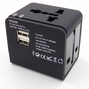 Portable <strong>2</strong>.1A Fast Charge Adapter Wall Socket Dual USB Charger with US EU UK AU 4 <strong>in</strong> <strong>1</strong> Plug - Product Image 1