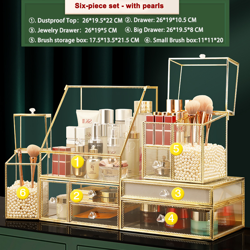 Set di sei pezzi bianchi-con perle