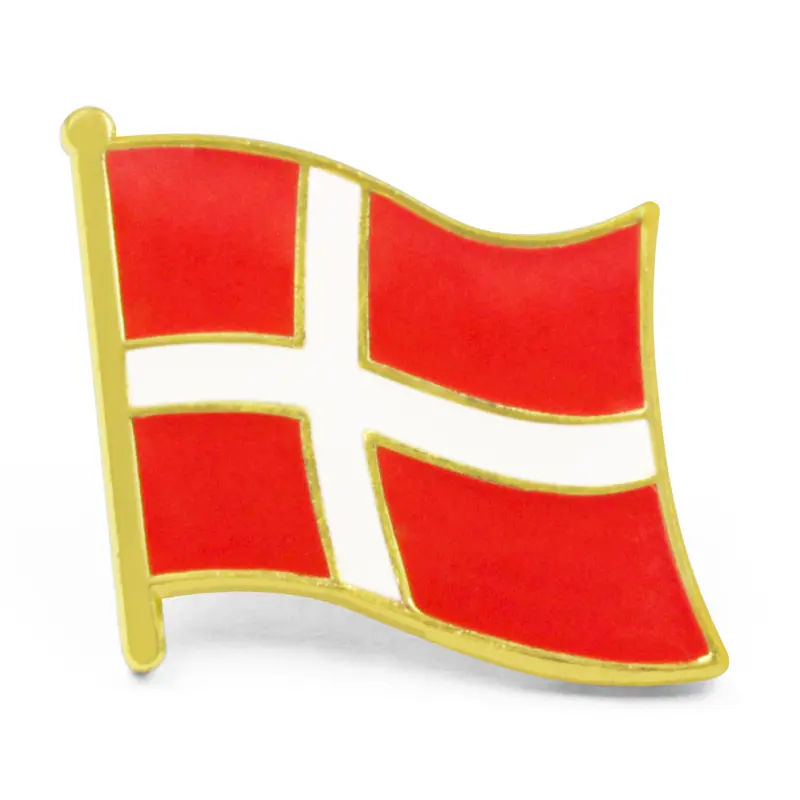 Résine époxy émail croix drapeau manteau épinglettes Suède Finlande Dominique Suisse Danemark Pologne drapeau broche