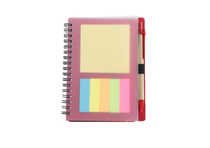 Venta al por mayor PP cubierta espiral Bloc de notas logotipo personalizado Mini Notebook Memo Bloc de notas adhesivas con bolígrafo