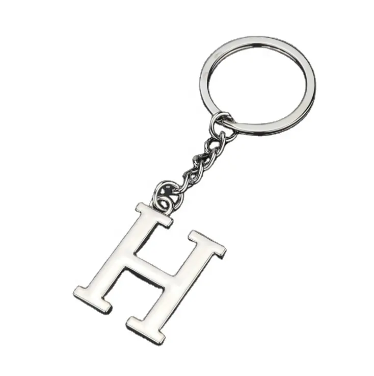 26 English letters initial captial Name Alphabet keychain with rhinestone for promotion souvenir, custom car keyring Bag Charms