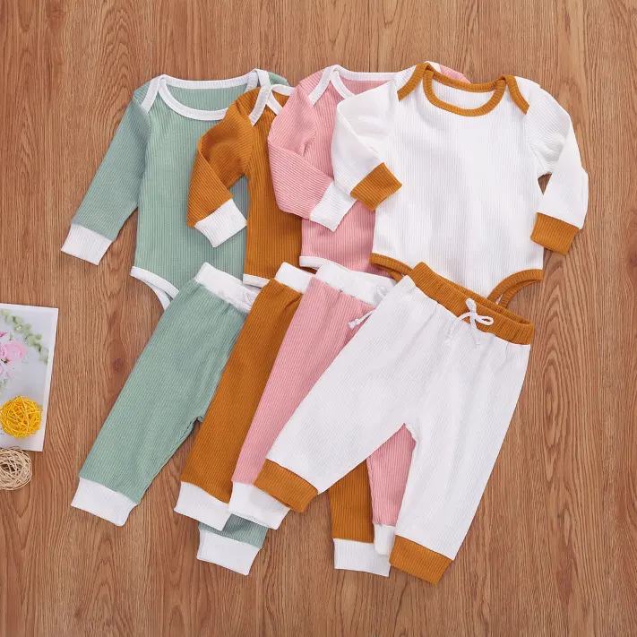 Set Pakaian Bayi Musim Panas, Baju Monyet Gaya Manis Tanpa Lengan 2 Potong untuk Bayi Perempuan dengan Pola Desain Disesuaikan