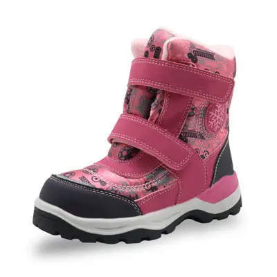Botas de neve para crianças, botas quentes de inverno com sola de nylon à prova d'água