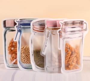 שונים סגנונות מייסון צנצנת צורת Ziplock תיק חלבית לעמוד כיס מזון אריזת תיק עבור סוכריות ביסקוויט חטיף