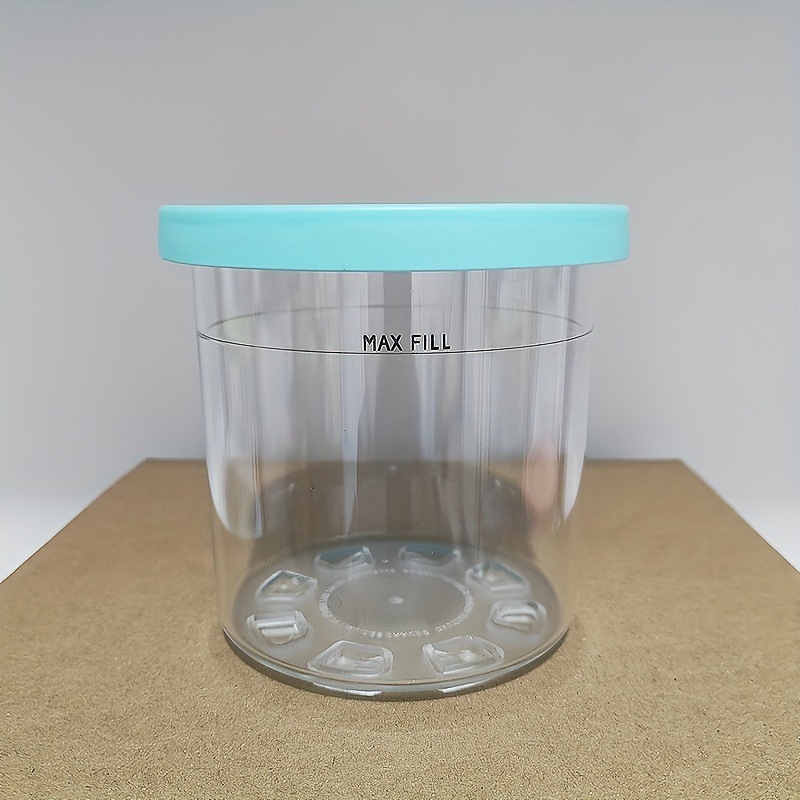 Blue-capped ice cream tub