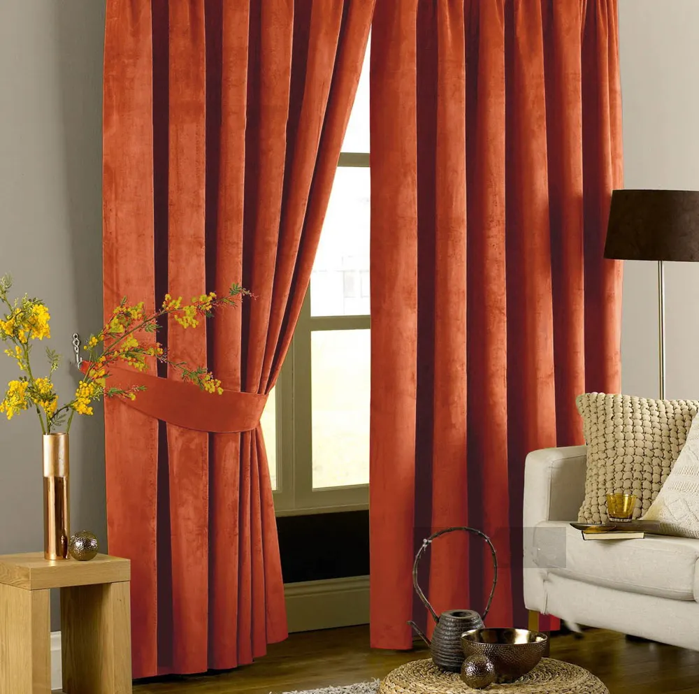 Cortina de ventana de ojal superior opaca para sala de estar, venta al por mayor, cortinas de terciopelo listas para usar en casa para dormitorio