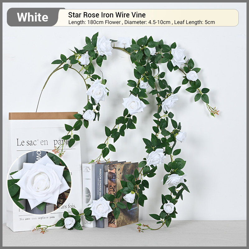 Rotin en fil de rose blanc pur étoile