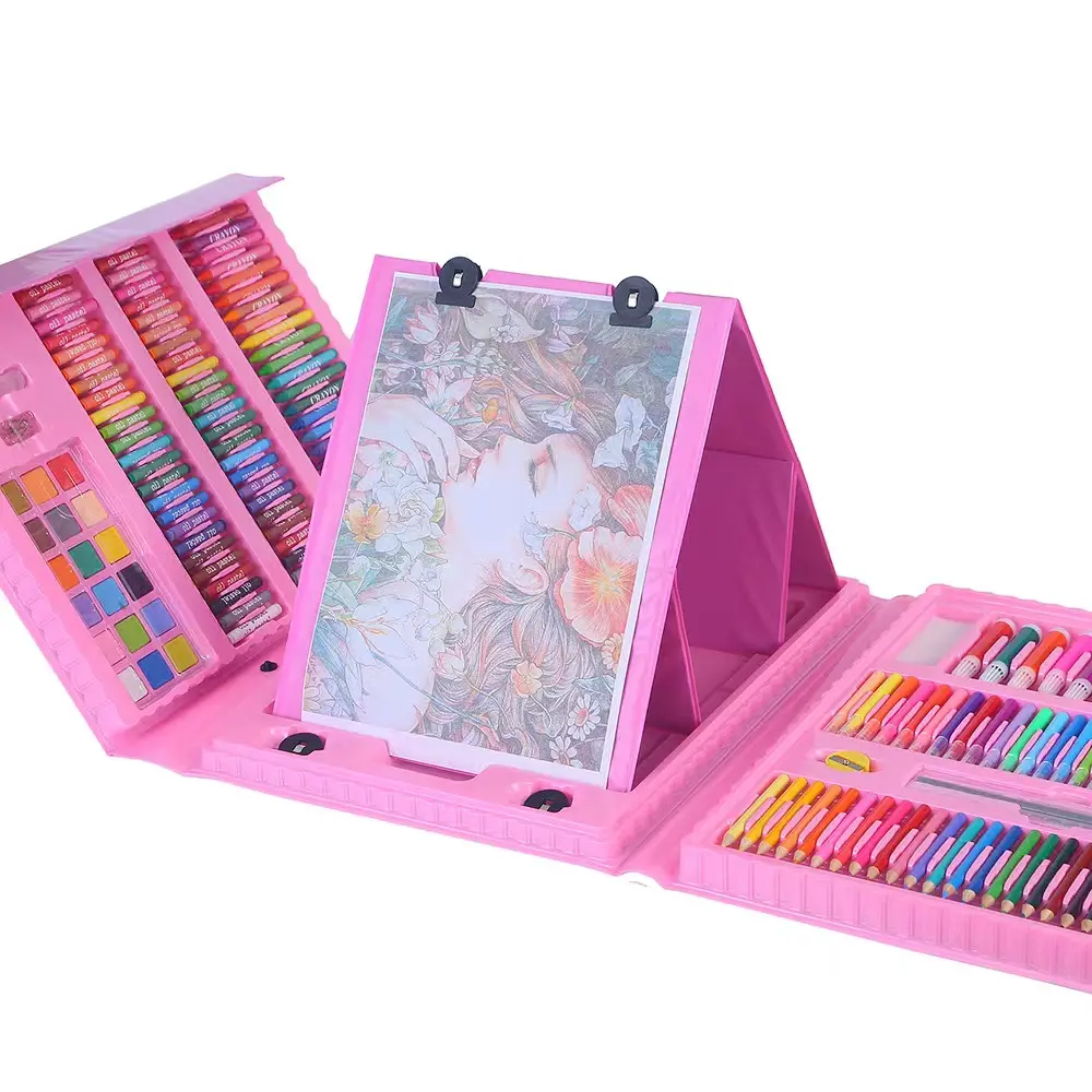 Fournitures scolaires en gros 208 pièces enfants papeterie Art ensemble enfants Art dessin enfants pointe stylo papeterie ensemble