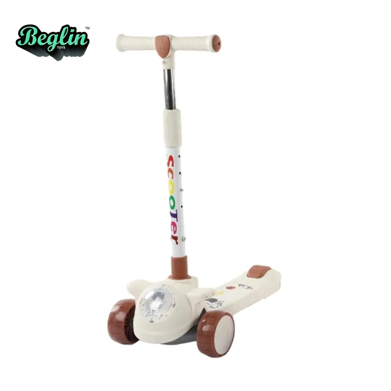 BGL Scooter plegable Flash rueda música luz 3-12 años Scooter para niños de juguete