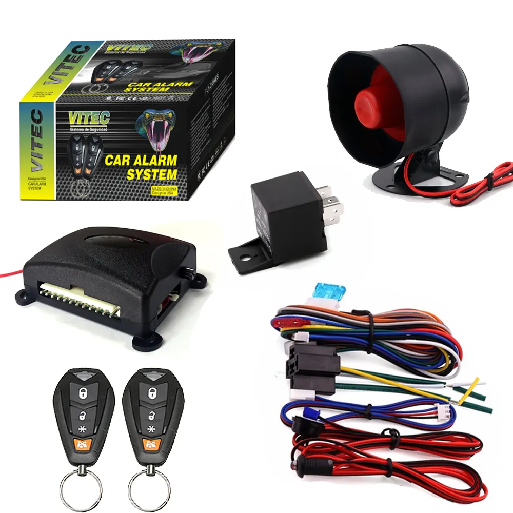 Alarma Para coche con Sensor de choque incorporado, sistema de Alarma Para coche DC12V 433,92/315MHZ (frecuencia) opcional