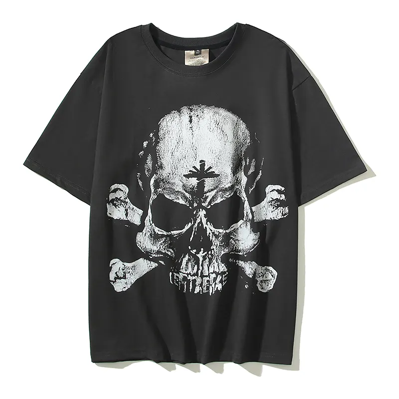 Skull xương mùa hè Ngắn Tay Áo T-shirt Nam mới tùy chỉnh DTG Chất lượng cao tùy chỉnh in logo/chuyển in trống Unisex