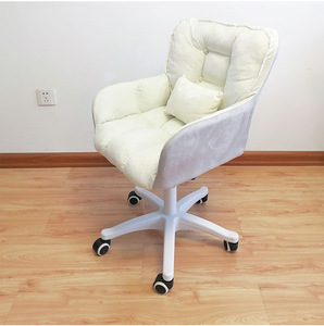 Comfortable Flannelette Computer Chair with Back Armrest Ins Solid Color Study Chair Dormitory Bedroom Can Lift Lazy <strong>Swivel</strong> Chai - Product Image 5