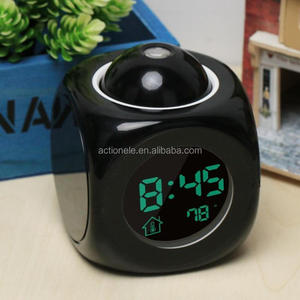Talking <strong>Time</strong> Temperature Show <strong>Time</strong> Projector Alarm Clock with Snooze LCD Screen Display with Green LED Back- <strong>Light</strong> - Product Image 5