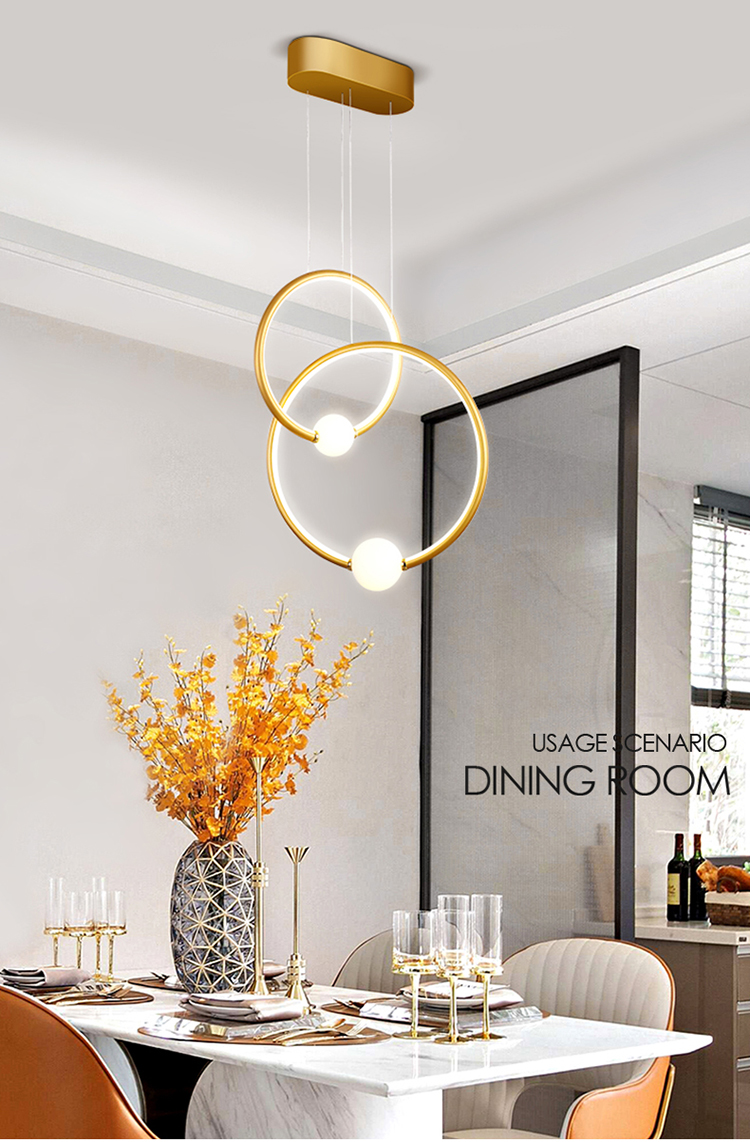 Zun Design ring round circle bamboo led chandelier flat pendant 3 light lamps modern  luxury light for dinning