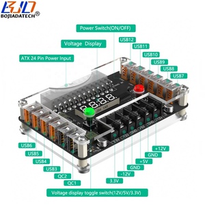 Bilgisayar PSU ATX ATX girişi 10 USB ve 2 QC konektörü Hub kesme panosu 3A gerilim ekran ile maksimum çıkış