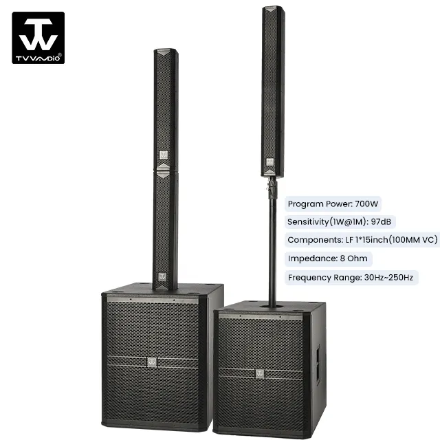 Subwoofer activo profesional para exteriores, sistema de altavoces con potencia de 15 y 18 pulgadas, sonido de Audio PA, portátil, minilínea de columna, 700/1400W