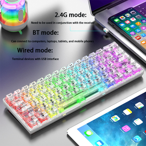 Hot-Swap 61-Keys Wireless para Teclado retroiluminado RGB para juegos Nueva llegada Teclado mecánico Gamer con función transparente - Product Image 3