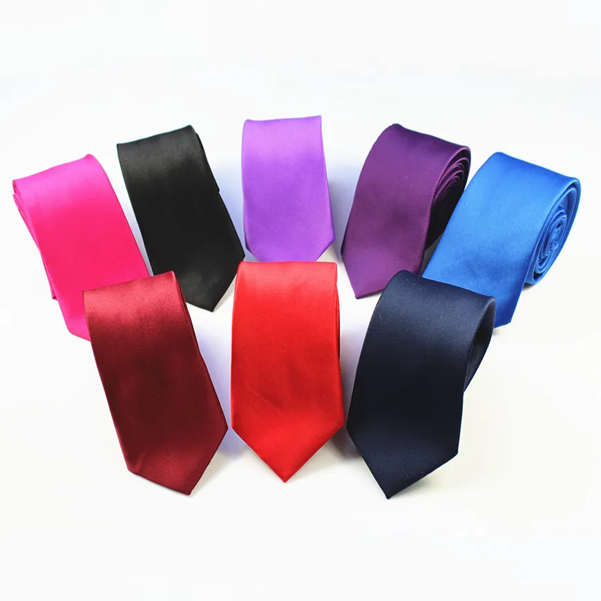 Men's Tie Solid Classic Tie Plain Silk Slim Skinny Narrow Ravata Necktie Ties for Men Formal Wedding Party Without Box