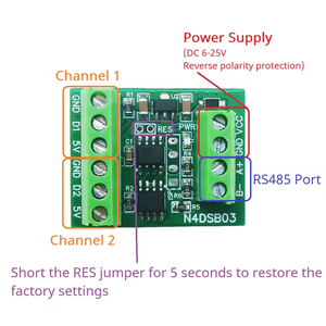 2CH <strong>RS485</strong> Modbus -55 to +125C Temperature Collector DS18B20 Sensor Adapter Board HMI PLC <strong>Analog</strong> <strong>Input</strong> Remote IO <strong>Module</strong> - Product Image 3