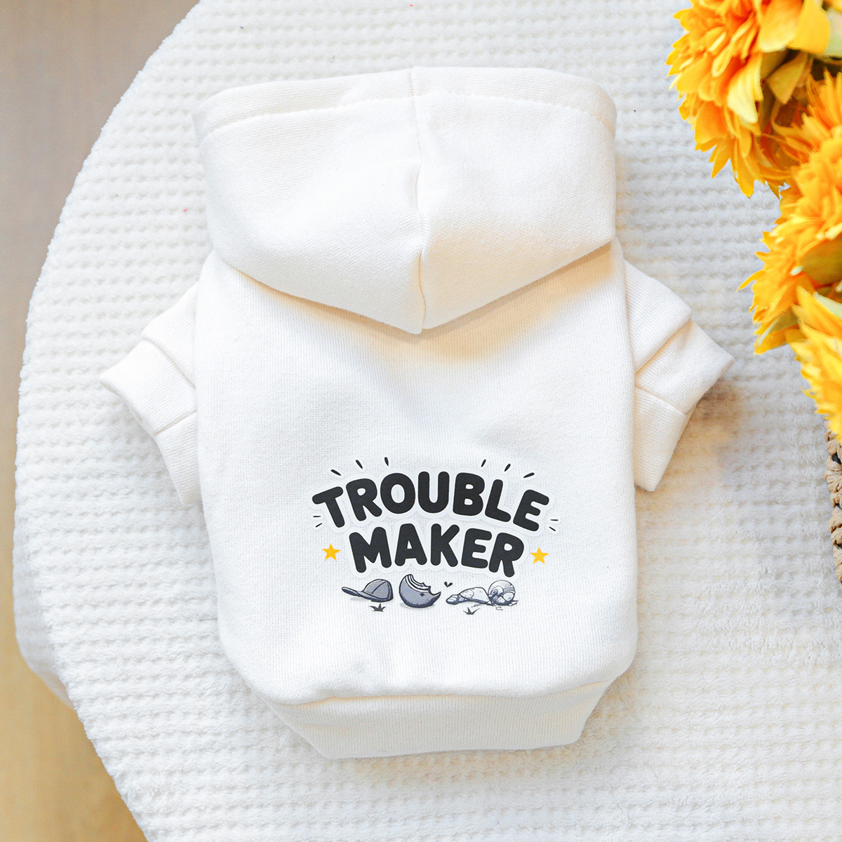 Little trouble white sweatshirt