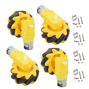 DIYmall 4 pezzi 60mm Mecanum Omni Wheel + 4 pz TT Motor + 4 pz staffa motore per Arduino