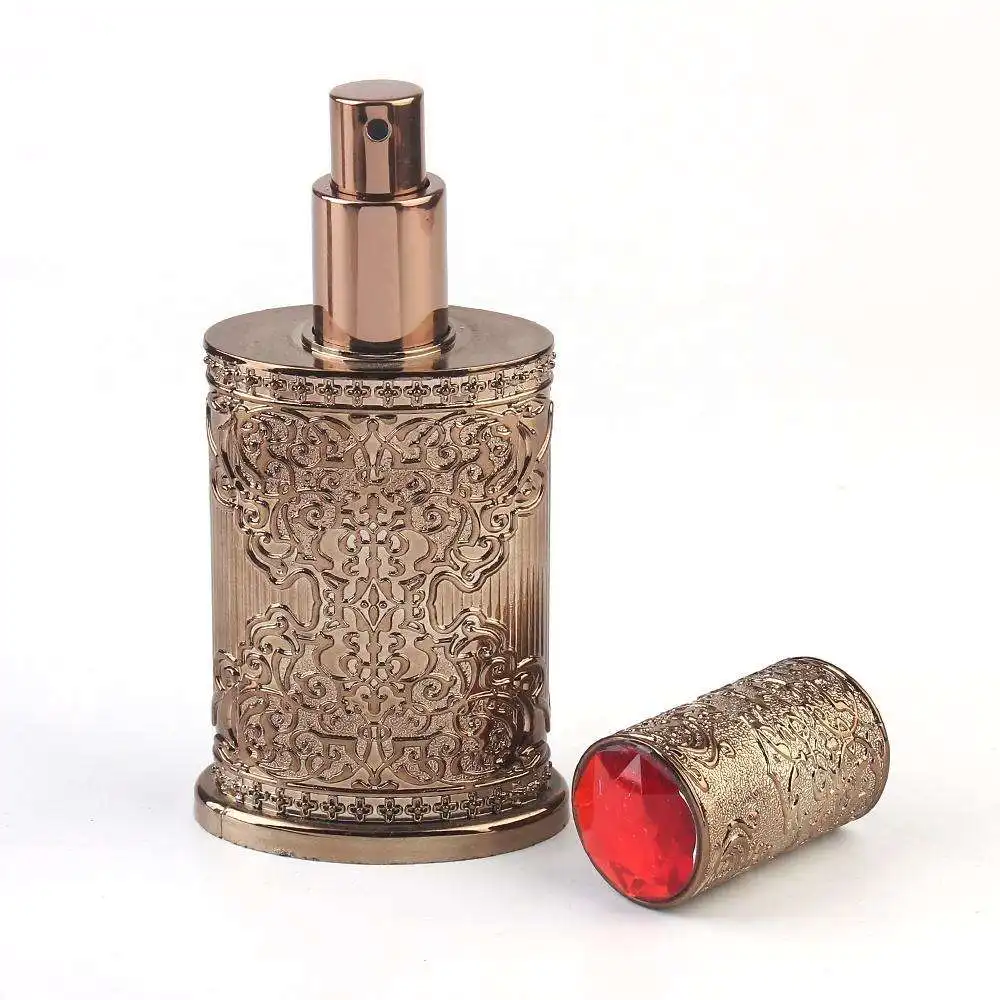 Haute qualité élégant classique Antique 45ml en alliage métallique pulvérisateur bouteille de parfum en métal