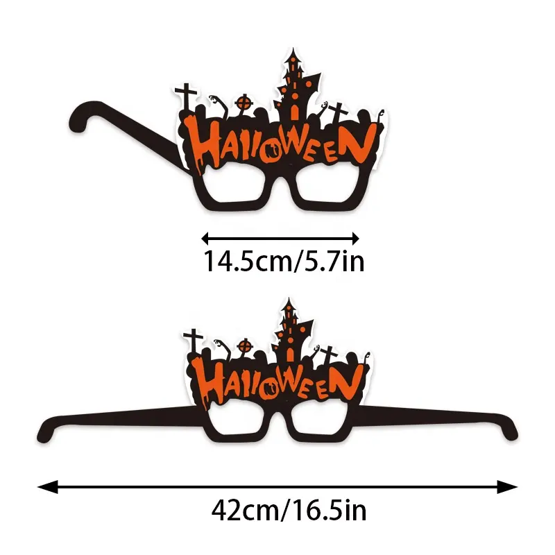 6 pièces/ensemble Halloween fête papier lunettes accessoires décorations citrouille araignée chauve-souris forme noël Halloween fête lunettes