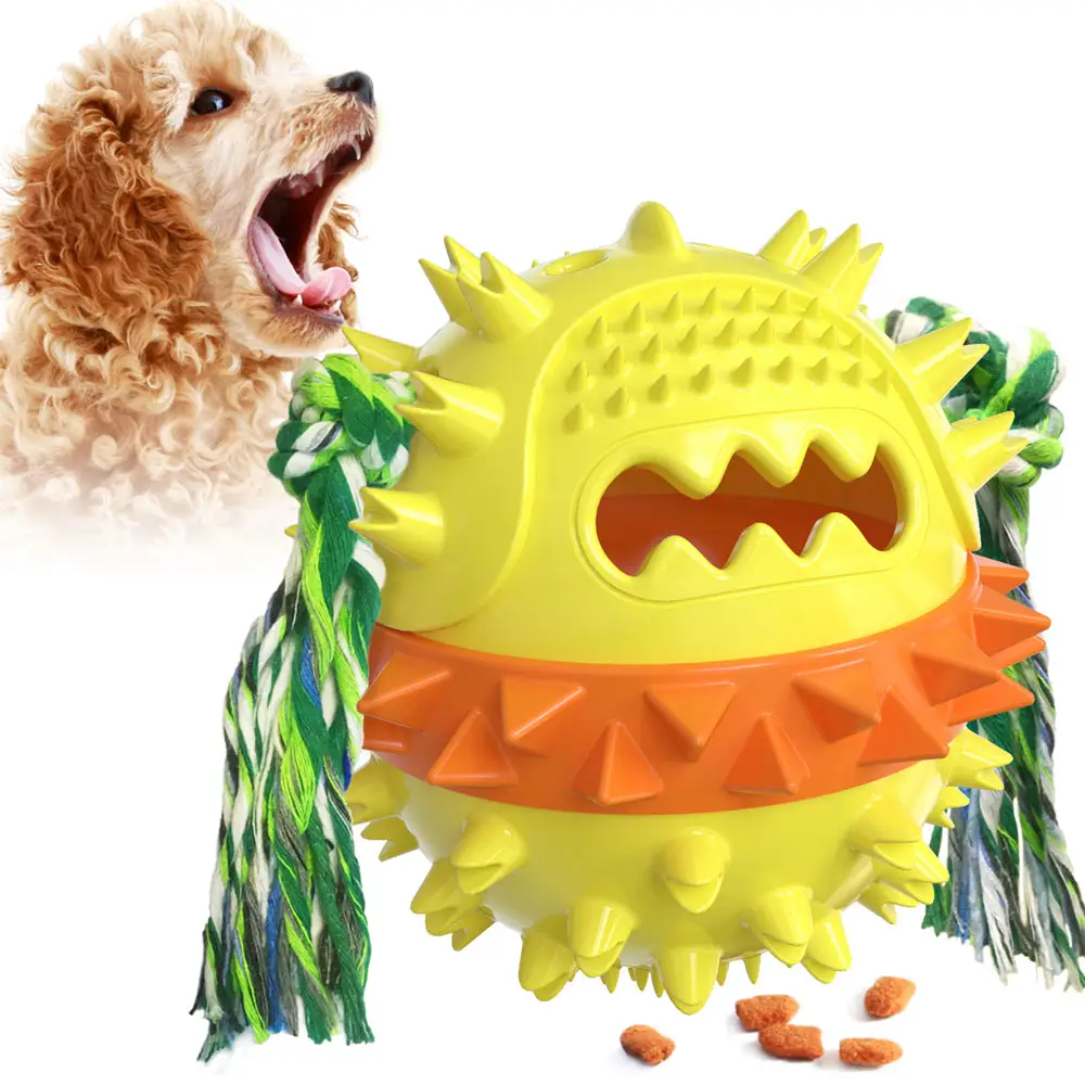 Hot bán Chất lượng cao con chó thực phẩm rò rỉ Đồ chơi ánh sáng màu vàng nảy Squeaky thực phẩm pha chế Pet bóng Chew đồ chơi cho chó