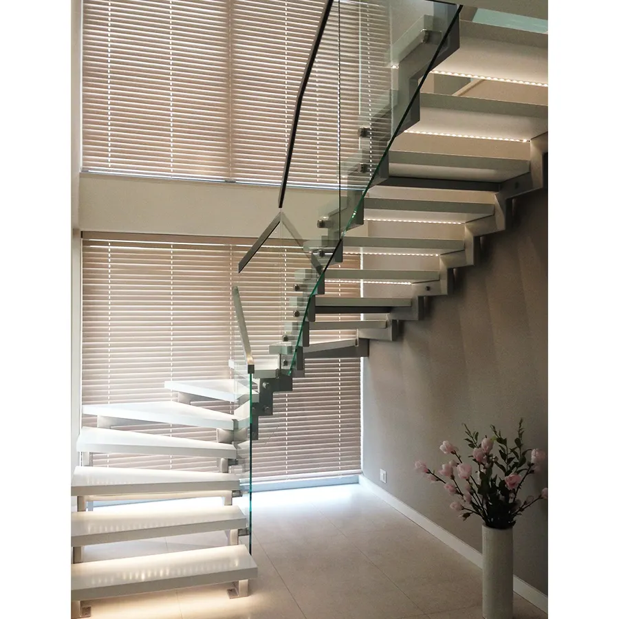 Diretamente Personalizado Preto Walnut Wood Pedal Straight Beam Ladder Para Loft No Segundo Andar De Duplex De Aço E Escada De Madeira