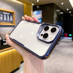 Plating Small Waist High Clear Phone Case for iPhone 12 13 14 15 Pro Max Creative Camera Frame Transparent Back Cover <strong>Shell</strong> - Product Image 4