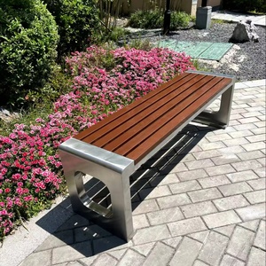 Tùy chỉnh rắn gỗ công viên băng ghế dự bị thép không gỉ ngoài trời còn lại băng ghế dự bị với thiết kế hiện đại cho cộng đồng phòng tập thể dục điểm danh lam thắng cảnh - Product Image 4