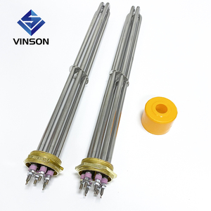 380V <span class=keywords><strong>9000W</strong></span> DN50 פליז מקורבות דוד עם <span class=keywords><strong>2</strong></span> ''חוט Custom חשמלי דוד אלמנט צינורי טבולה חימום אלמנט