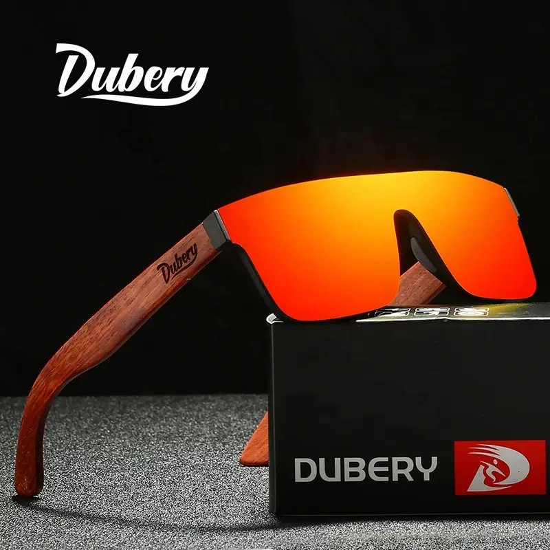 نظارات شمسية للرجال مستقطبة مخصصة من مصنع DUBERY للبيع بالجملة نظارات شمسية خشبية مربعة 2024 uv400 نظارات شمسية بعلامة تجارية D219