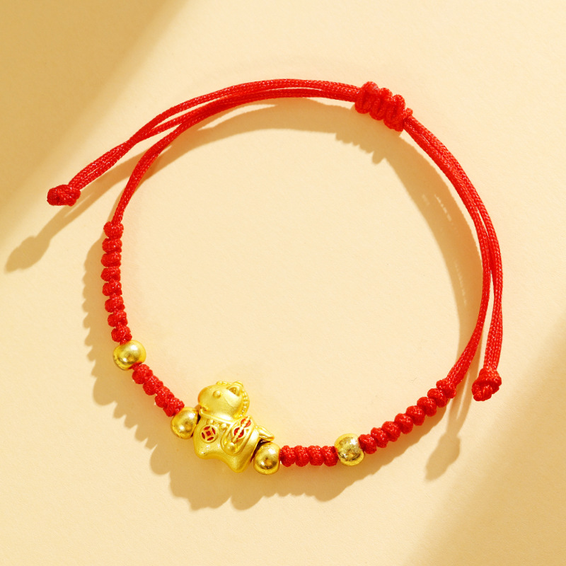 15-money now red rope bracelet
