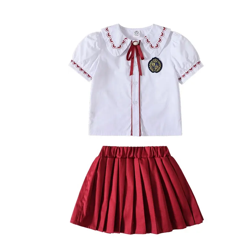 Yaz çocuk giysileri okul üniformaları set anaokulu üniforma setleri performans kostüm kızın spor elbise çocuk okul giysileri