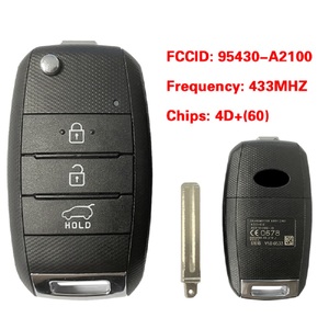 CN051185 CEED 2018 için OEM araç tuşları 3 düğme 433mhz Flip anahtar Fob FCC ID DD3TX1302 JD 4D + 60 çip parça numarası 95430-A2100 - Product Image 2