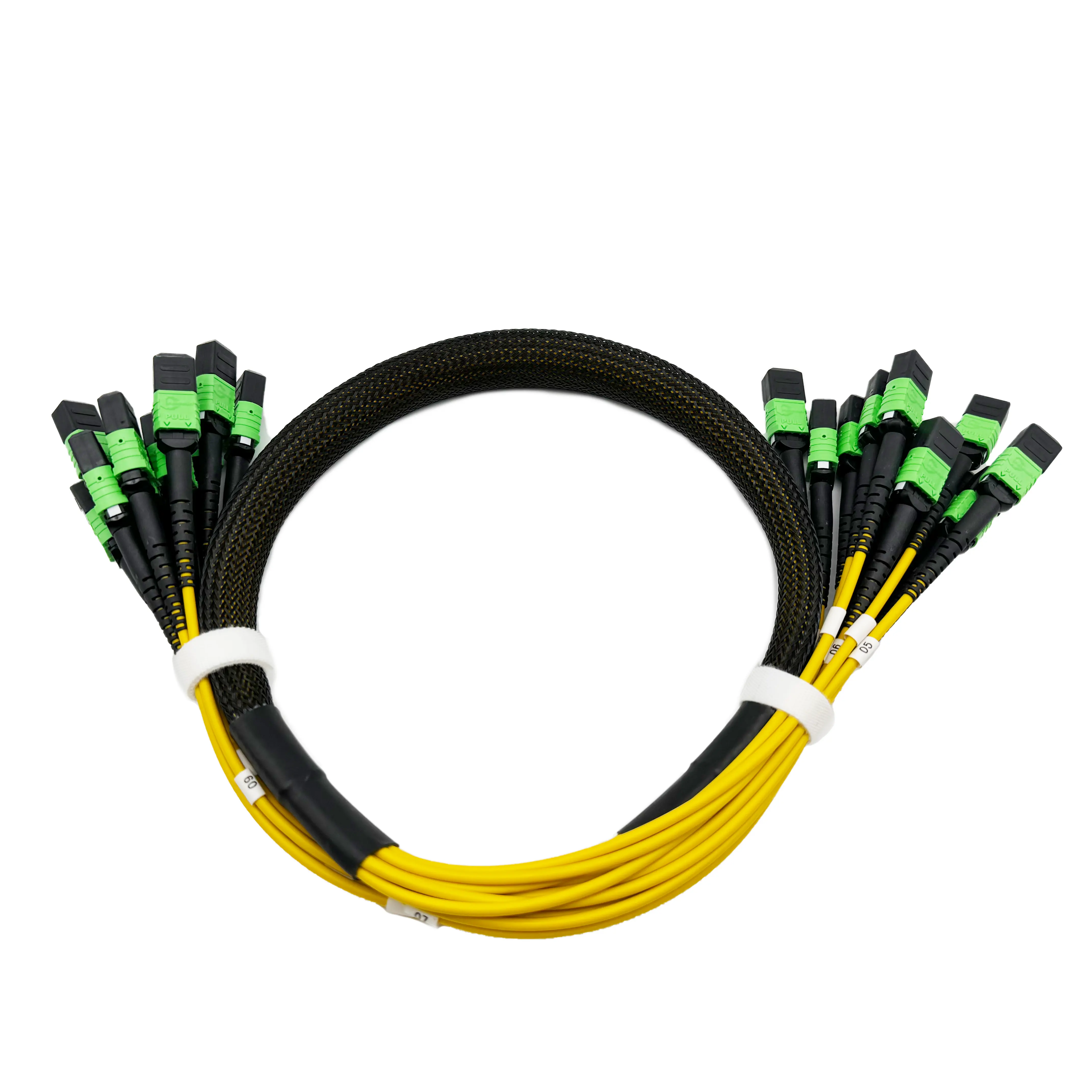 Harga pabrik FTTH 8 Core MPO MTP ke 4 LC Duplex kabel Breakout kabel Patch serat optik