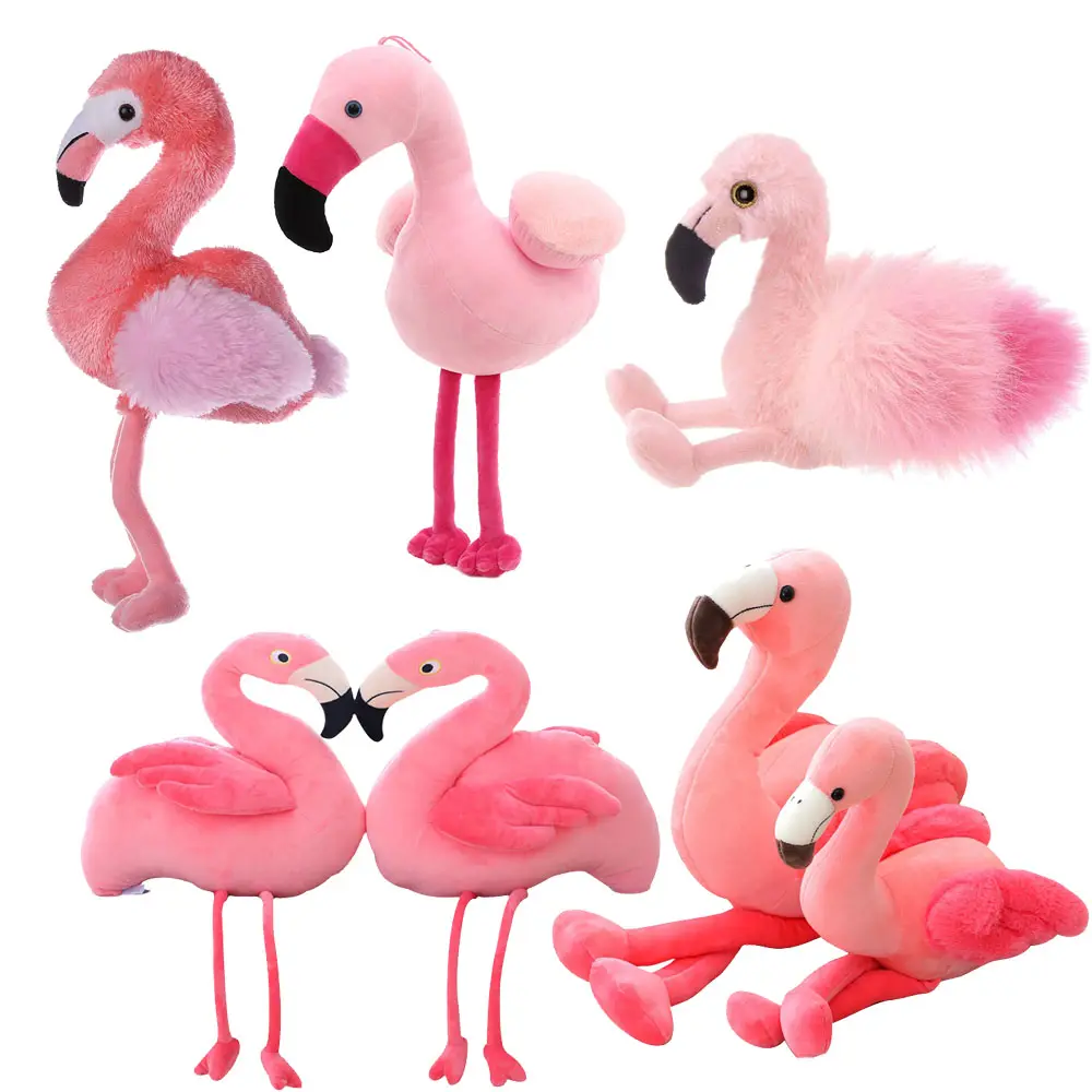 Mainan Dekoratif Rumah Flamingo Halus, Mainan Boneka Hewan Lembut Standar ICTI 30 ", Merah Muda Flamingo