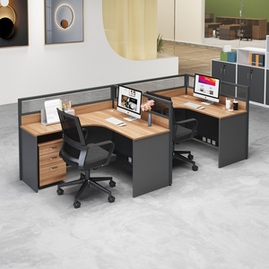 Partición de computadora de oficina de madera moderna simple de nuevo diseño para 1 2 4 6 8 personas - Product Image 3